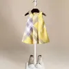 Robe de princesse d'été sans manches pour filles, 5 couleurs, en coton, à carreaux, pour bébé et enfant, nouvelle collection, meilleure vente.