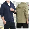 Windbreaker Men Tactical Kurtka Wodoodporna Outdoor Hoatted Coat Sports Military European Size S7xl Field Climbing Thin Otwear 240103