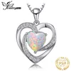 JewelryPalace Coeur Créé Opale Pendentif Collier 925 En Argent Sterling Pierres Précieuses Ras Du Cou Déclaration Collier Femmes Sans Chaîne LJ201009294A