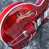 Grote Red Flame Maple Jazz E-Gitarre, F-Löcher Semi Hollow Archtop-Gitarre