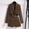 Kvinnans jackor 2024 Spring och Autumn Korean Fashion Löst passande kostym Top Foreigner Style Midja krympande Slim Coat