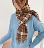 Sjaals Dames Lady Mozaïek Plaid Winter Dikke Mode Zachte Warme Kasjmier Sjaal Kleurrijke Gestreepte Lange Kwasten SjaalScarves3426406