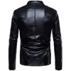 Vestes pour hommes manteaux de Locomotive Slim noirs véritables veste en cuir PU col hauts