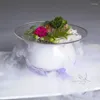 Assiettes Saladiers faits à la main Promotions Glace carbonique Conception artistique Bol en verre Délices moléculaires Vaisselle créative Cuisson Creuse