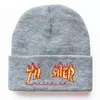 Berets Hat Beanies Fashion Flame Letter Embroidery Knitted Men And Women Winter Wool Cold