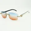 5.0 mm diamond buffs sunglasses 3524015 with natureal mixed black buffalo horn legs and 57 mm Lenses