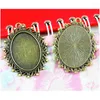 Charms 20Pcs/Lot Antique Bronze Color Cameo 18 25mm Base Setting Pendant Tray For DIY Jewelry Making