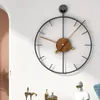 Настенные часы Роскошные кухонные большие часы Современные металлические деревянные бесшумные часы Дизайн Художественные украшения для гостиной Идеи подарков W