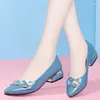 Модельные туфли, женские модные повседневные туфли-лодочки с острым носком, легкие туфли-лодочки с открытым носком, легкие рабочие туфли на высоком каблуке в корейском стиле, Sapatenis Feminino