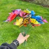 Garden Decorations 10pc Colorful Whimsical Butterfly Stakes Outdoor Yard Planter Flower Pots Gardening Decoration Simulation Stake