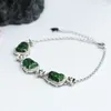 Pulseira de alta qualidade a myanmar jadeite pixiu s925 prata esterlina certificada birmânia jades pixui pulseiras de riqueza e proteção