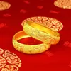 Accessori da sposa eleganti da sposa in oro giallo massiccio 18 carati con motivo Phoenix, braccialetto da donna, gioielli apribili, regalo237j