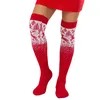 Chaussettes de noël tricotées pour femmes, bas longs, à la mode, imprimé arbre d'élan, cuissardes hautes, au-dessus du genou, hiver