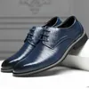 Männer Oxfords Schuhe Britische Schwarz Blau Schuhe Handgefertigte Bequeme Formelle Kleidung Männer Flache Schnürschuhe Bullock Business Schuhe hjm7 240102