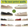2024 Espadrilles Spring Autumn Designers Casual Women Summer S Ladies Flat Beach Half Slippers Fashion Woman Loafers Cap Toe Fisherman Canvas Shoes