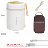 Boîte à lunch électrique en acier inoxydable USB 0,6 L 5 V 12 V 24 V Travailleur Voyage Camping Aliments portables chauffés Conteneur chaud Ensemble de bureau de voiture 240103