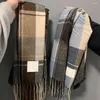 Scarves Women Scarf Plaid Print Tassel Winter For Unisex Thick Warm Soft Plush Long Wide Neck Protection Lady Fall Color