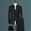Abiti da uomo 2024 Uomini di marca di moda Retro Wedding Party 3 pezzi Set Blazer Pantaloni Luxury Ricamo Tang Suit Plus Size Vest M-6XL Pz