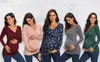 Camisa de lactancia de maternidad para mujer, Tops de manga larga con cuello en V cruzado y Floral para amamantar, Top favorecedor 240102