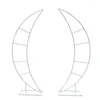 Decorative Flowers 200CM Gold White Crescent Moon Wedding Arch Frame Party Framework Stand Floral Rack Pair Iron