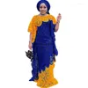 Etniska kläder Nigeria Ladies Lace Caftan Dress African Dresses for Women 2024 Traditionell Abayas Musulman Boubou Robe Africaine Femme