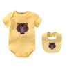 Été enfants barboteuses bébés pur coton à manches courtes body nouveau-né bébé deux pièces ensemble vêtements classique nouveau-né bébé imprimer combinaisons CSD2401036-6