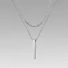 Pendant Necklaces Men 3D Vertical Necklace Geometry Stainless Steel Cuban Necklace Temperament Cool Vertical Pendant Necklace