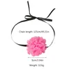 Chaînes Fleur Cravate Collier Tissu Matériel Floral Pour Femmes Filles Fête De Mariage