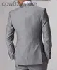 Men's Suits Blazers 2021 Handsome Men's Formal Gray Suit Wedding Party Groom Dress 3 pieces Custom Groomsmen Tuexdos terno (Jacket+Vest+Pants) Q230103