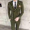 Men's Suits Blazers 2 Piece Suit Slim Fit Mens Set Double-breasted Wedding Groomman Pinstripe Notched Lapel For (Blazer+Pants) Q230103