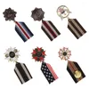 Broches 6pcs Militar Cosplay Vintage Tecido Listrado Medalha de Metal Homens Mulheres Emblema Pin