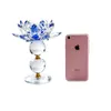 7 colors Crystal Glass Lotus Flower Metal Candle Holders Feng Shui Home Decor Big Tealight Stand Holder Candlestick 240103