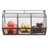 3 Compartment Wall Mount Metal Storage Basket Large Kitchen Hanging Metal Fruit Baskets Wire Organizer Produce Basket 240103