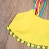 Set 2 stks Kids Meisjes Badmode Kwastje Crop Bikini Top Slipje Zwemmen Badpak Badpak voor Baby Kinderen Zomer Pool Party Nieuw