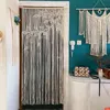 Cortina de algodão para porta e janela, feita à mão, boêmia, macrame, tapeçaria, arte, cenário de casamento, decoração 240103