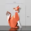 Creative Geometric Fox Statue Home Decoration Office Living Room Bedroom Desktop Decoration Resin Crafts Decorative Gifts 240103