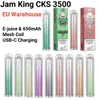 EU warehouse Jam King CKS 3500 puffs wholesale 3500 vape bar flavours poco 6ml prefilled 650mah USB-C Charging puff bar crystal vape Mesh Coil