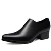 Op loafers slip handgemaakte echte lederen zakenmensen Casual klassieke hoge hakken jurk Oxford mannelijke schoenen Flats 240102 719