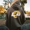 23FW ABD Graffiti Sıçrama Mürekkep Boyalı Yıkanmış Vintage Büyük Boy Hoodie Sonbahar Kış Altın Baskı Hoody Moda Erkek Kadın Pamuk Külot Sweatshirt 0103