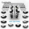 Eyelashes wholesale 3d mink false eyelashes 20/30/40/50/100 pairs fluffy wispy fake lashes natural long makeup lash extension in bulk