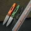 New 7550 Aluminium Handle Folding Knife Stonewash 9Cr18Mov White/Black Blade Mini Pocket Knife Hunting Camping Mliitary Defense Tool 473
