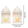 Set of 2 Decorative Lanterns85 inch High Vintage Style Hanging Lantern Metal Candle Holder for Indoor Outdoor Events Weddings 240103