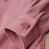 Kvinnor rosa jeansjacka överdimensionerad koreansk stil singelbröst chic denimrockar vårens höst cowboy jackor outwear kvinnlig 240103