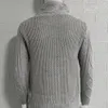 Snygga män tröja långärmad streetwear super mjuk stickning hög krage cardigan 240103