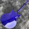 Grote Blue Gloss 마감 재즈 전기 기타 세미 중공 아치형 메이플 바디