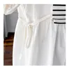 Koreanischen Stil Gestreiften Patchwork ONeck Puff Sleeve Mutterschaft Shirts Lose Mode Schwangere Frau Blusen 240102