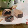 Jewelry Pouches Storage Box Wood Rings Case Double Heart Wedding Wooden Boxes For Gift Shape