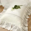 Ensembles de literie romantique dentelle volants avec arc style français princesse ensemble velours polaire housse de couette drap plat/housse taies d'oreiller