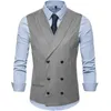 Blazers Men's Formal Vest Gothic Clothing Gilet Suit Male Wedding Dress Double Breasted Male Jacket Boyfriend Suit for Wedding Waistcoat