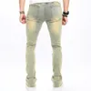 Men's Jeans Stylish Vintage Men Hip Hop Holes Biker Pants Male Solid Ripped Distressed Casual Slim Jogging Denim Trousers For